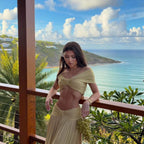 Beach Dress with Wrap Bodice and Flowing Hem