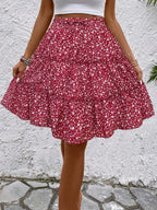 Women's Airy Wrap Skirt with Ruffle Details
