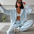 Cropped Hoodie and Wide-Leg Jogger Set