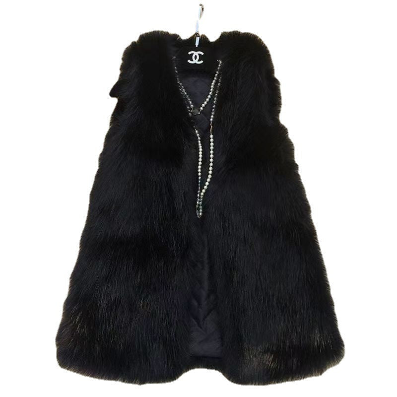 Women's Elegant Faux Fur Vest with Fashionable Cut