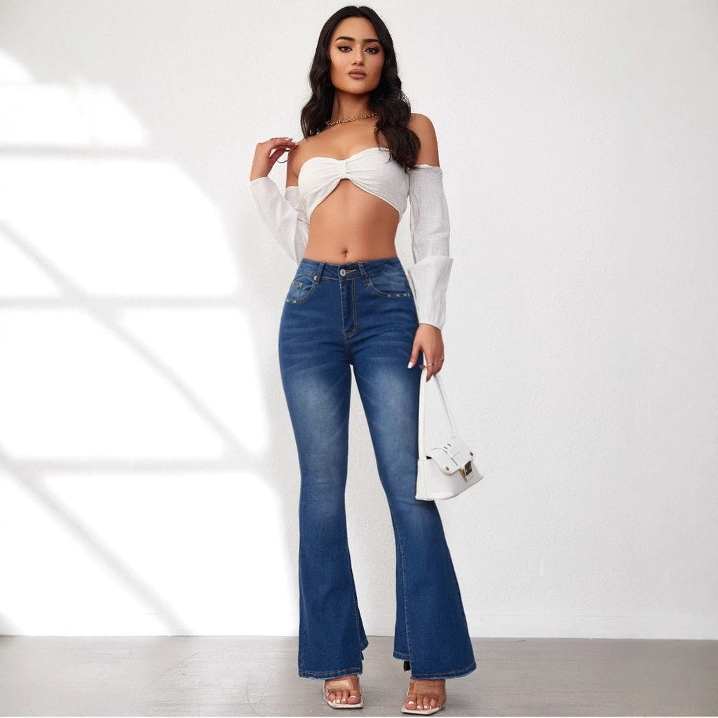 Women's High-Waisted Flared Jeans