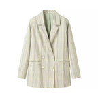 Women's Elegant Plaid Blazer Jacket