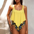 Women's Swimsuit with Layered Look and Floral Bottom