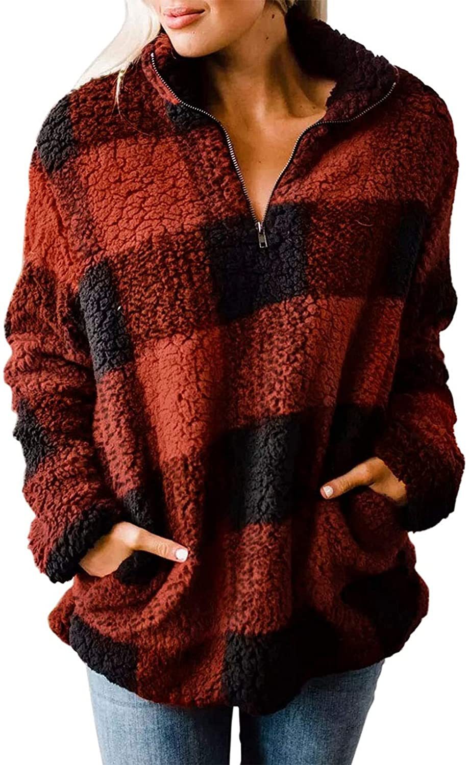 Women's Cozy Fleece Pullover with High Collar