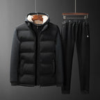 Men's Padded Hooded Vest and Jogging Pants Set