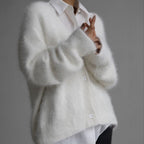Women's Fluffy Cardigan with Wrap Look
