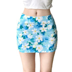 Women's Floral Mini Skirt with Elastic Waistband