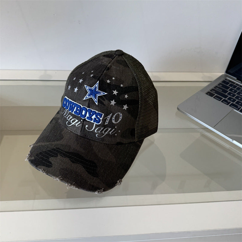 Men's Distressed Camouflage Graphic Baseball Cap