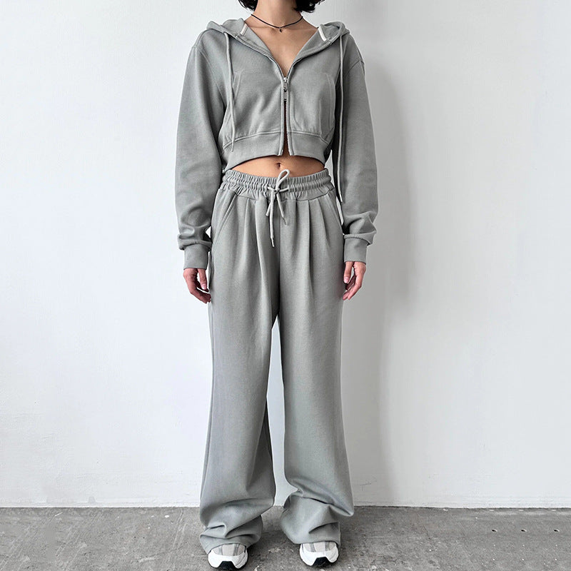 Women's Cropped Hoodie and Relaxed Jogger Set