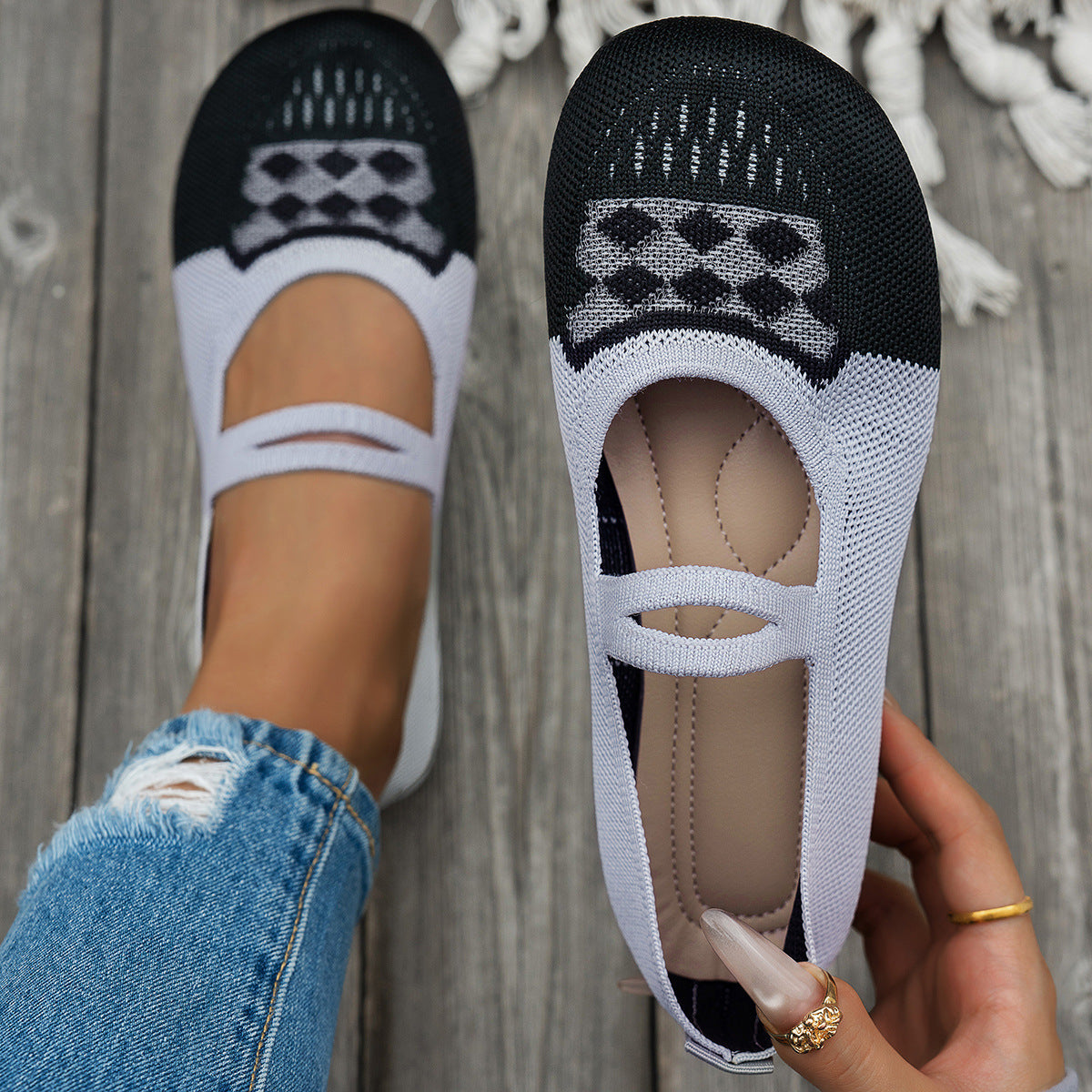Women's Breathable Knit Ballet Flats