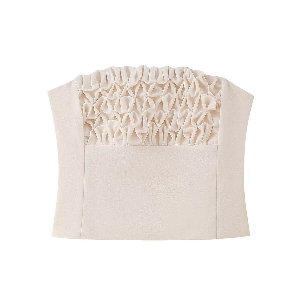 Women's Sleeveless Top with Elegant Ruffle Detail