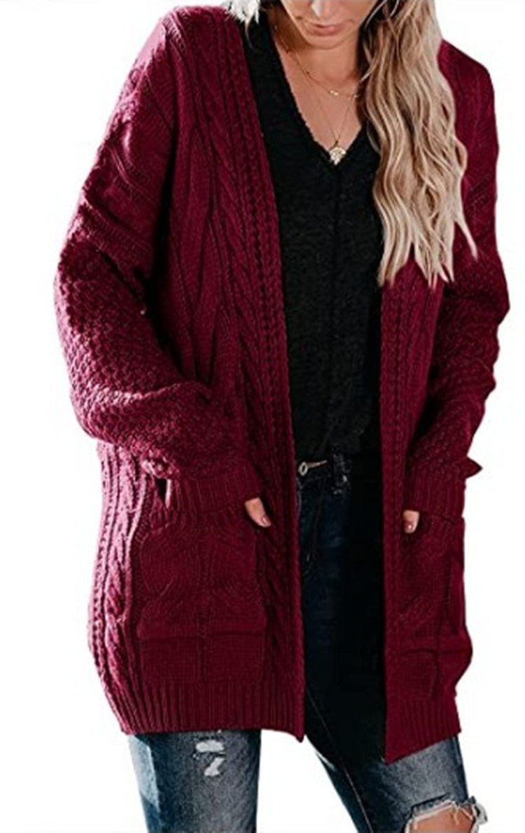 Women's Chunky Knit Cardigan with Pockets