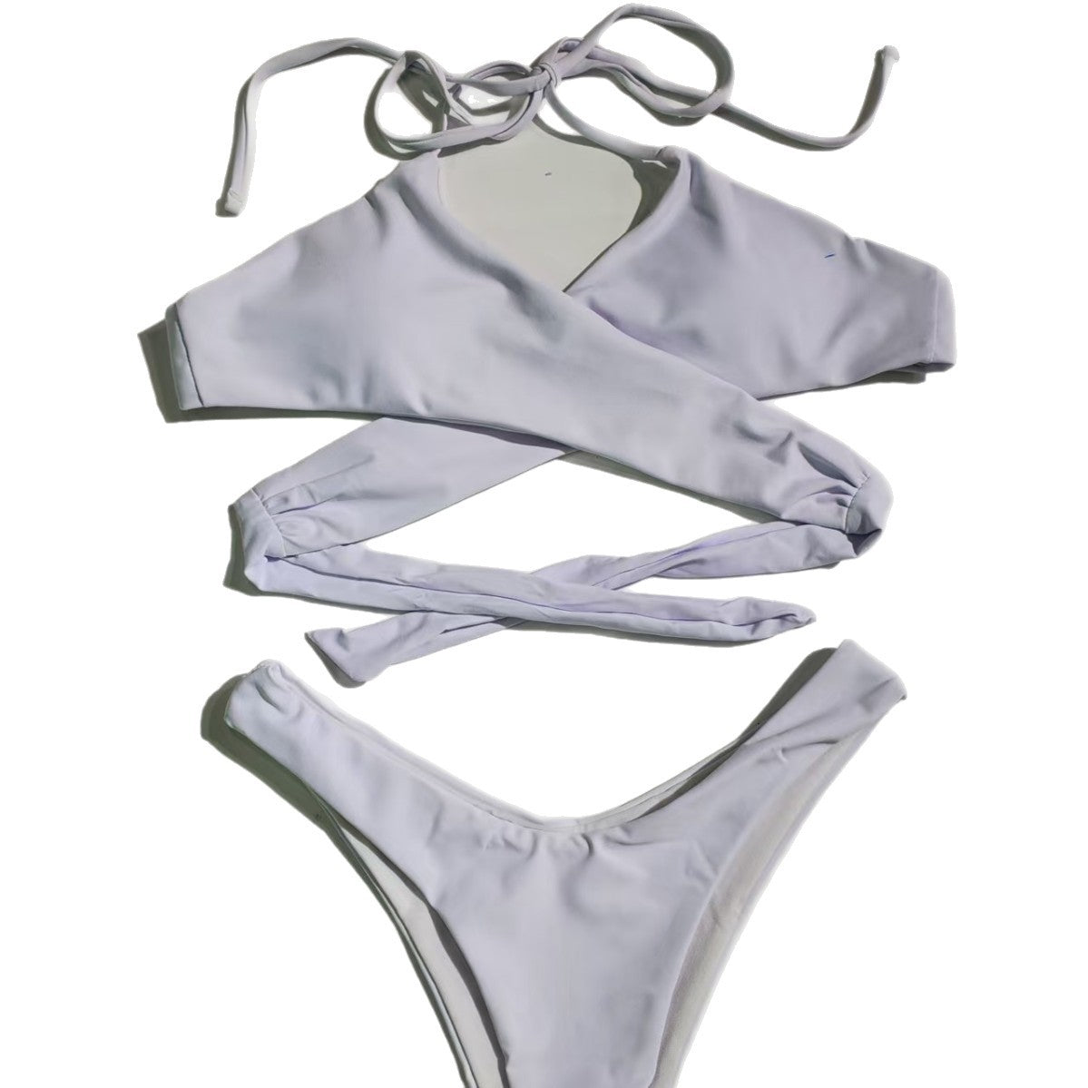 Women's Asymmetric Bandeau Bikini with Wrap Top