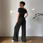 Elegant Jumpsuit with Asymmetrical Cut and Ruching