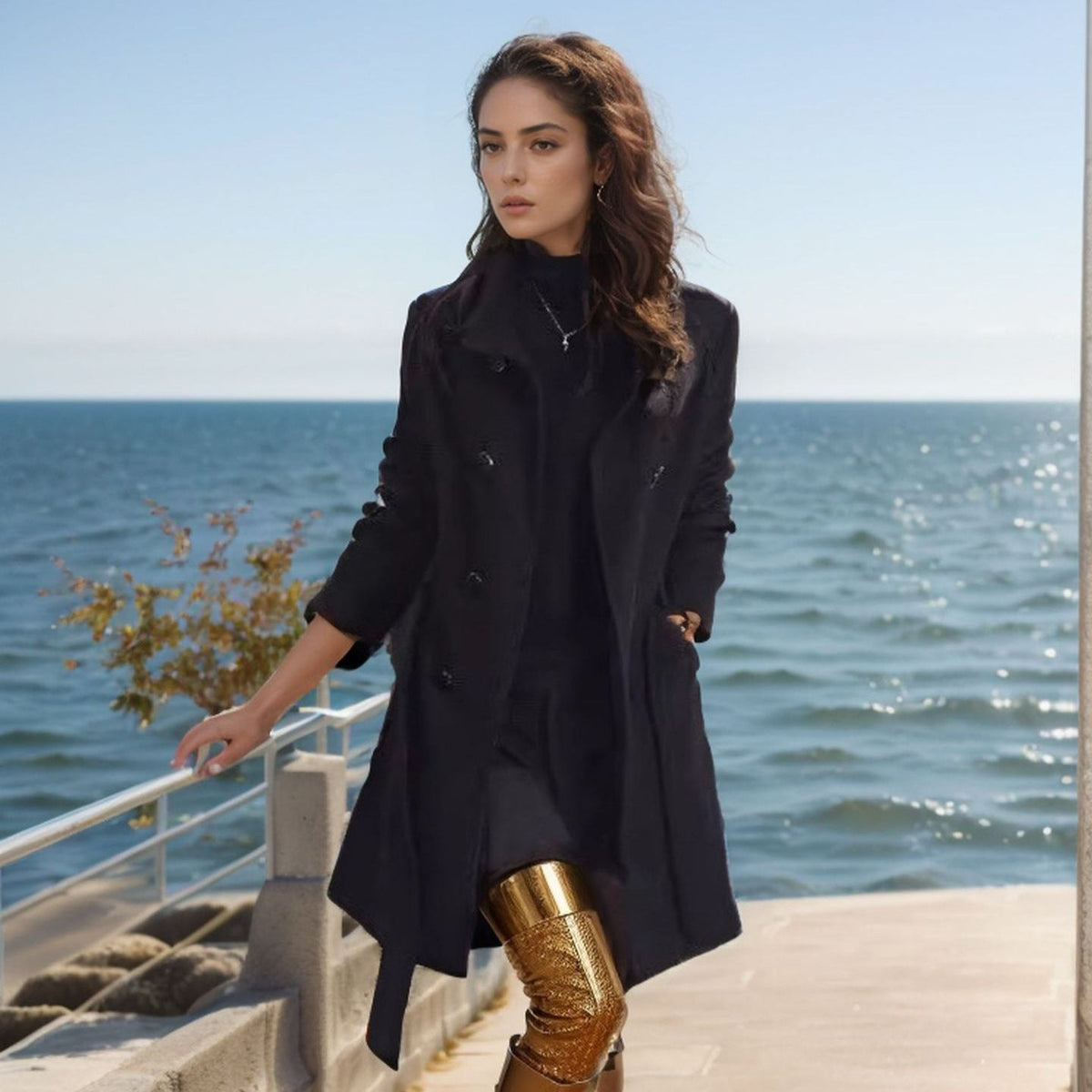 Women's Double-Breasted Kimono Coat