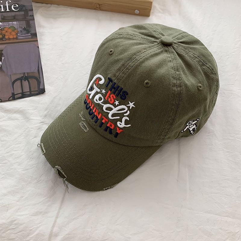 Men's Distressed Embroidered Baseball Cap