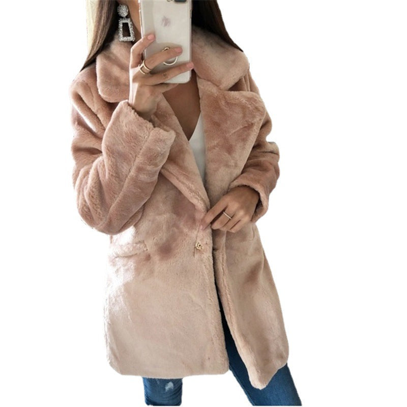 Women's Cozy Oversized Cotton Coat with Luxurious Faux Fur