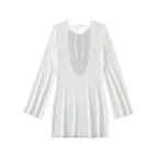 Women's Swim Dress with Elegant Wave Design