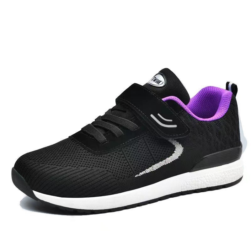 Women's Breathable Casual Sneakers with Hook-and-Loop Closure