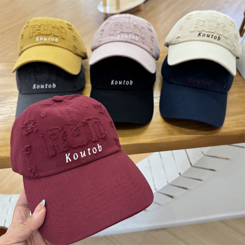 Men's Distressed Embroidered Baseball Cap