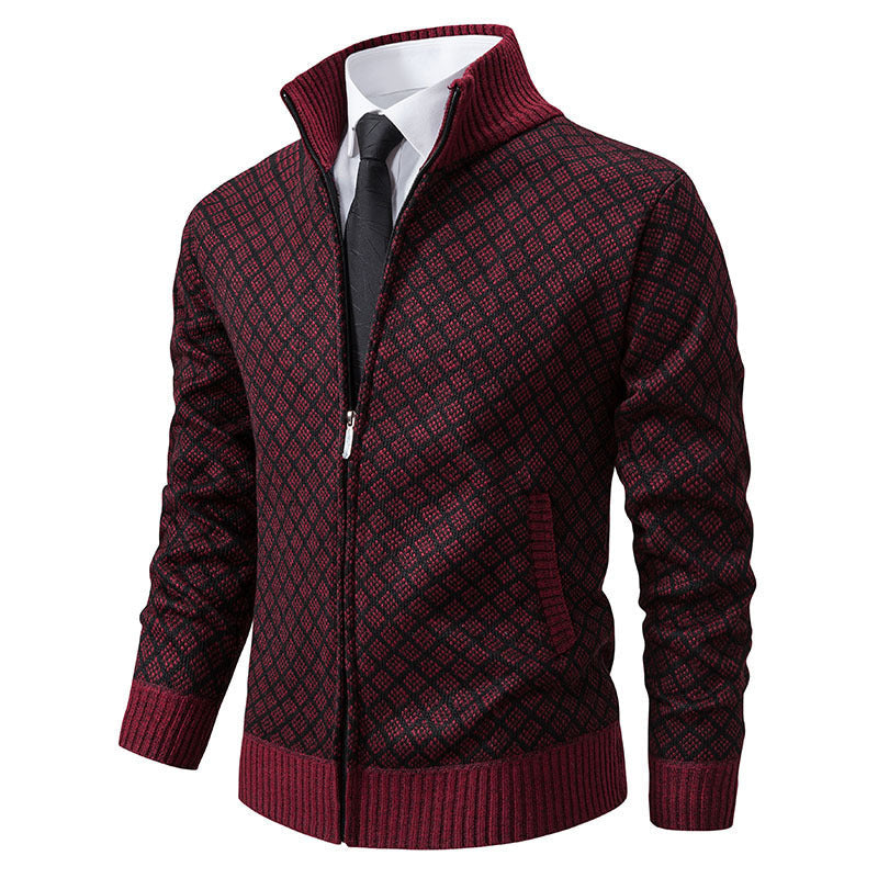 Women's Elegant Cardigan with Stand-Up Collar