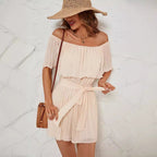 Women's Ruffled Jumpsuit with Adjustable Waist Belt