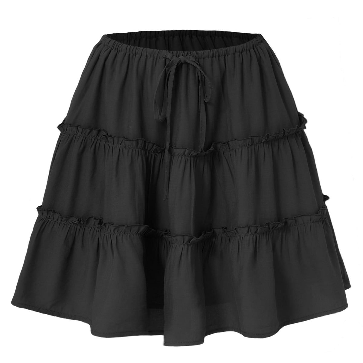 Women's Midi Skirt with Voluminous Ruffles