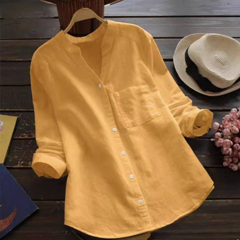 Women's Blouse with Elegant Button Placket and Modern Fit