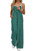 Casual Women's Jumpsuit with Floral Patterns and Pockets