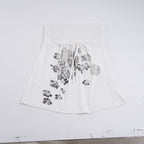 Women's Cotton Skirt with Floral Patterns and Elastic Waistband