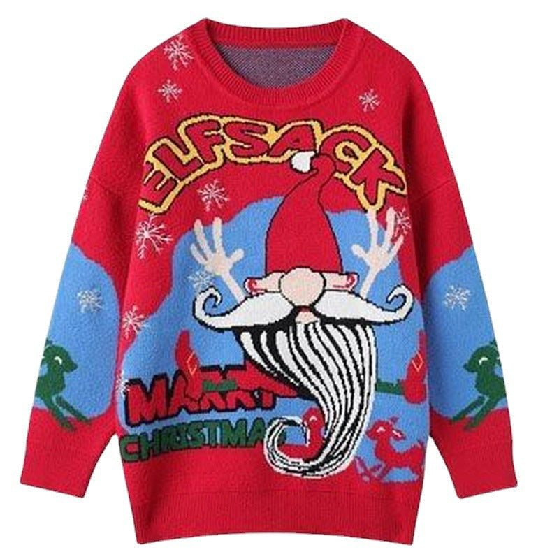 Women's Festive Holiday Sweater with Crew Neck