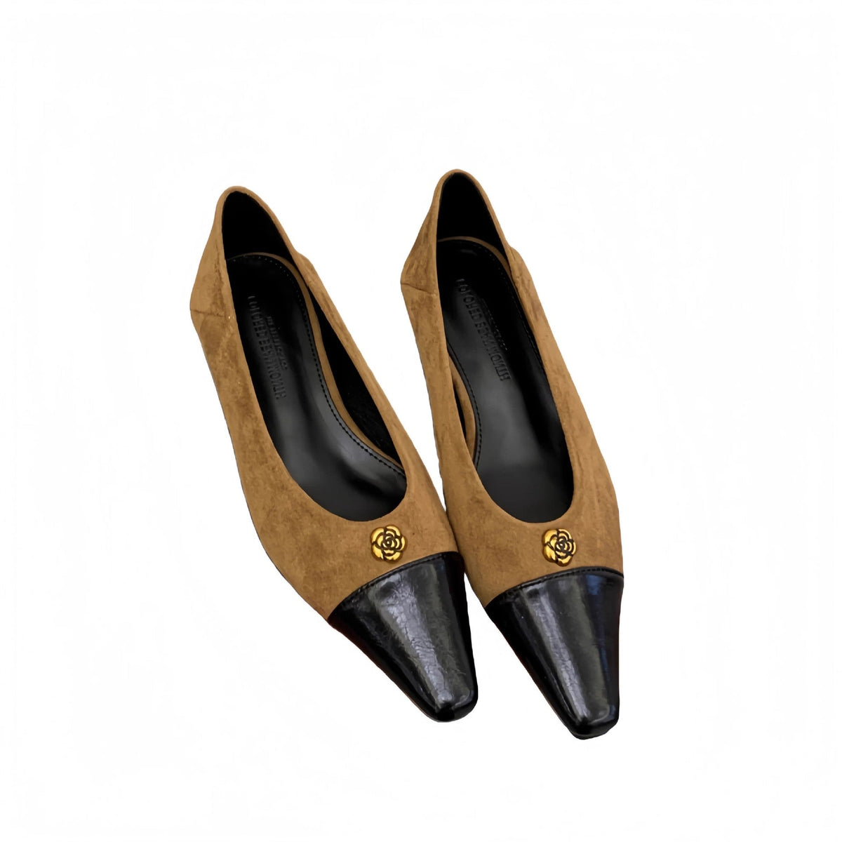 Women's Pointed Toe Ballet Flats with Patent Detail