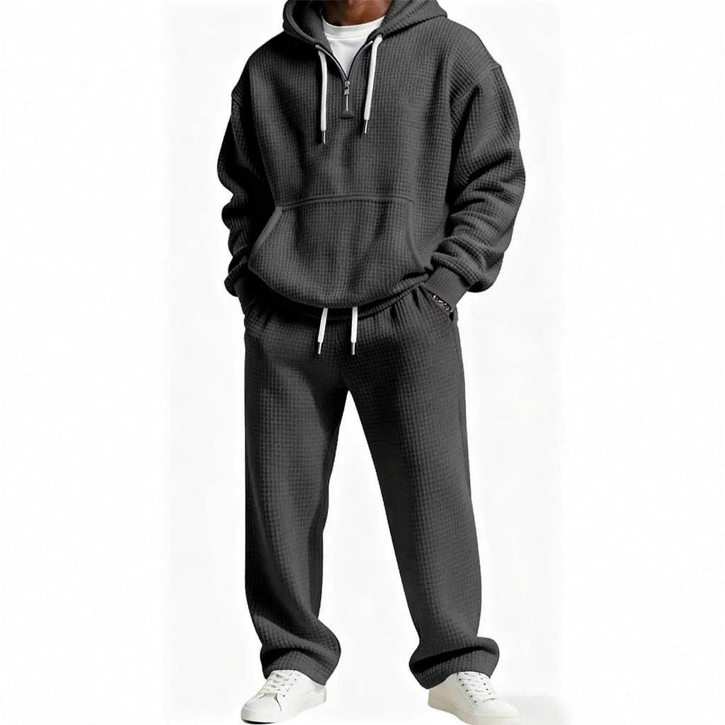 Men's Trendy Hoodie with Practical Zipper and Comfortable Jogging Pants