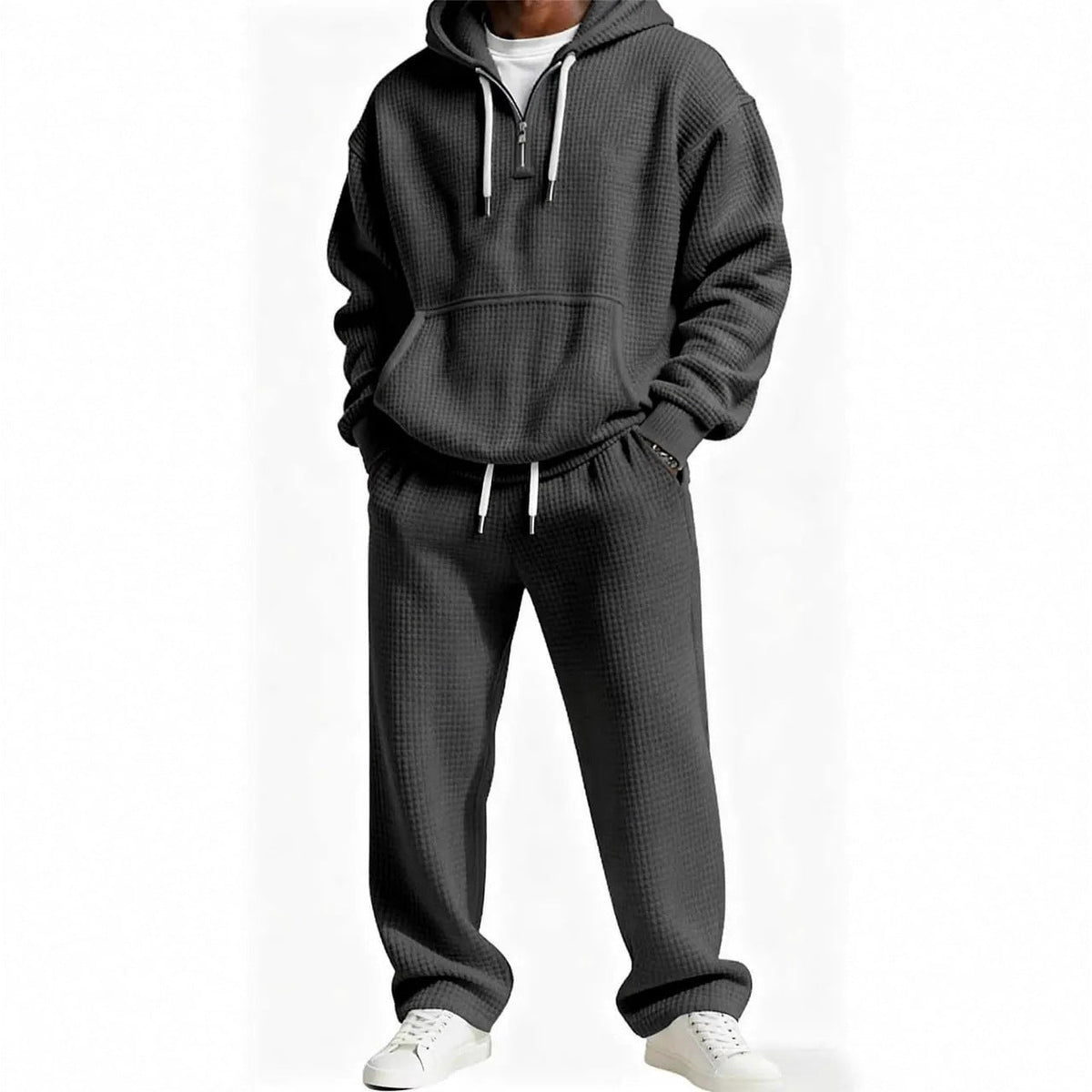 Men's Trendy Hoodie with Practical Zipper and Comfortable Jogging Pants