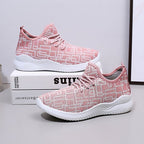 Women's Breathable Casual Sneakers with Trendy Knit Design