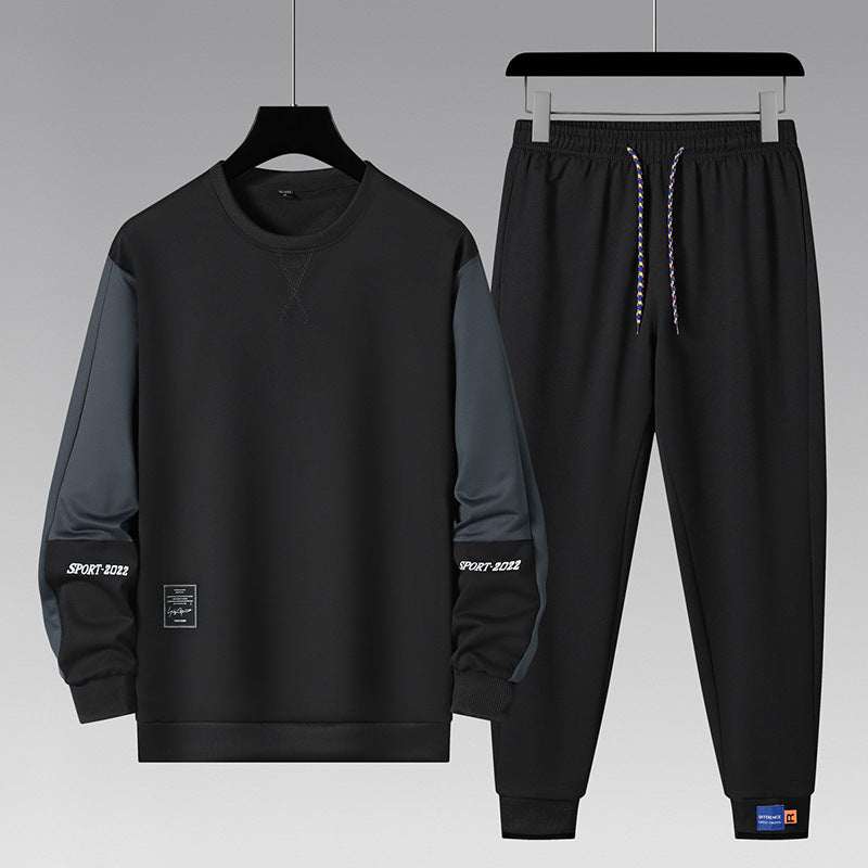 Men's Sporty Tracksuit Set with Contrast Sleeves