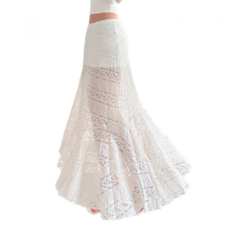 Women's Maxi Skirt with Lace Accents