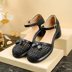 Women's Ballet Flats with Elegant Strap and Braided Design