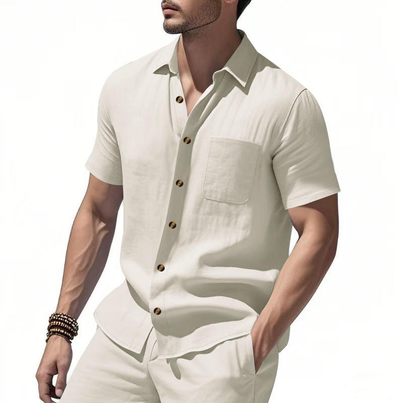 Men's Short-Sleeve Resort Shirt and Drawstring Bermuda Set