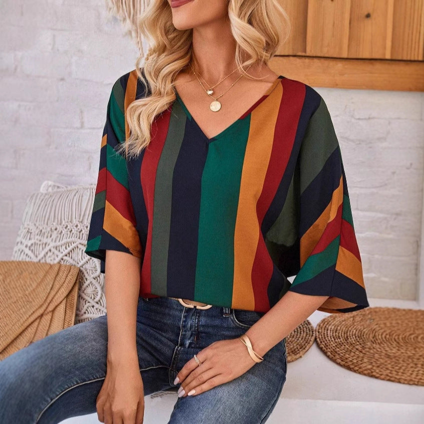 Women's Colorful Striped Top