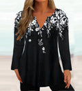 Elegant Women's Floral Blouse with V-Neck