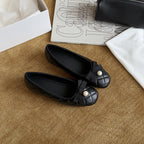 Women's Ballet Flats with Decorative Strap and Pearl Appliqué
