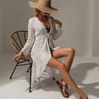Women's Airy Beach Kimono with Crochet Trim