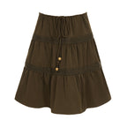 Women's Airy Jumpskirt with Elastic Waist and Ruching