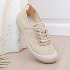 Women's Breathable Casual Sneakers with Flexible Sole and Elastic Lacing