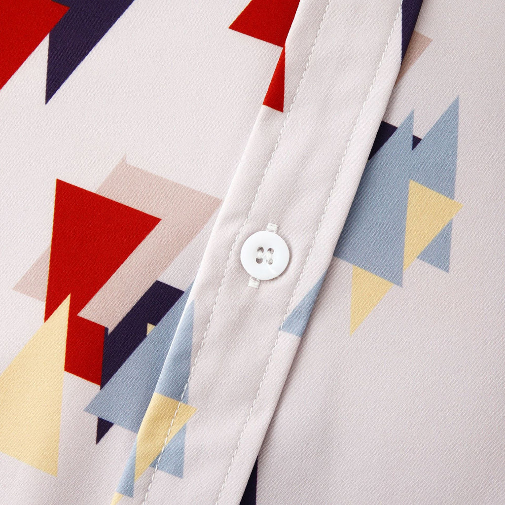 Women's Long-Sleeve Blouse in Modern Geometric Design