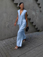 Women's Airy Two-Piece Linen Blend Set