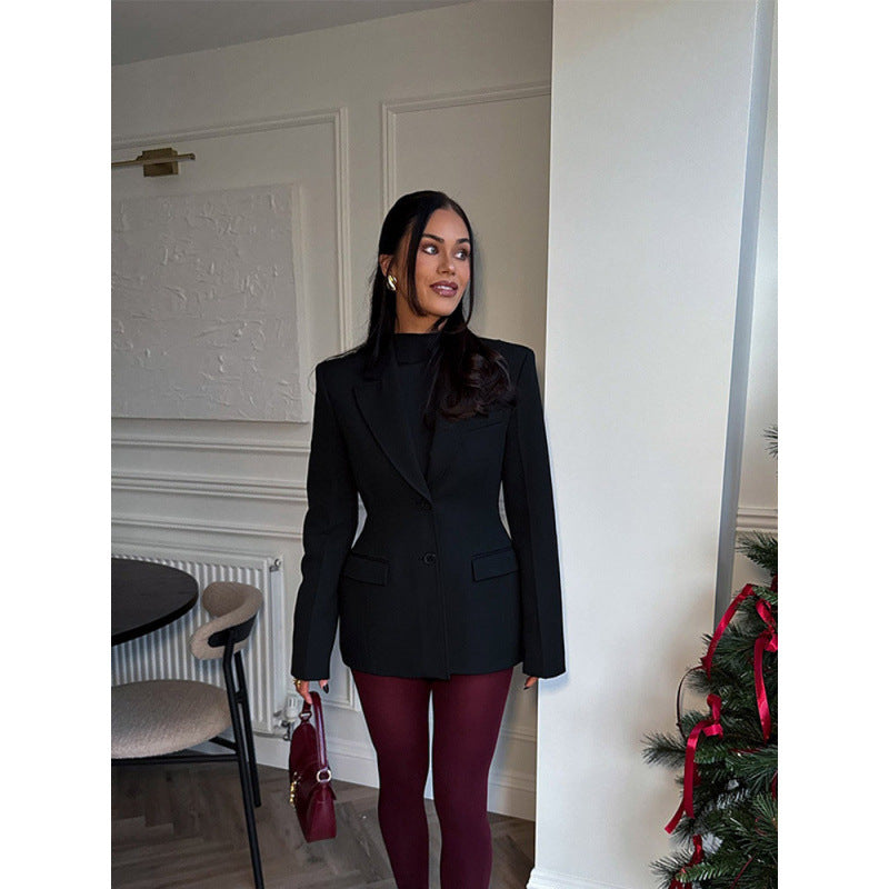 Elegant Oversized Blazer Jacket with Chic Lapel
