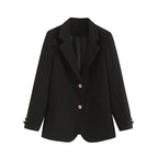 Women's Elegant Structured Blazer Jacket with Pockets