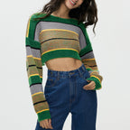 Women's Striped Crop Sweater